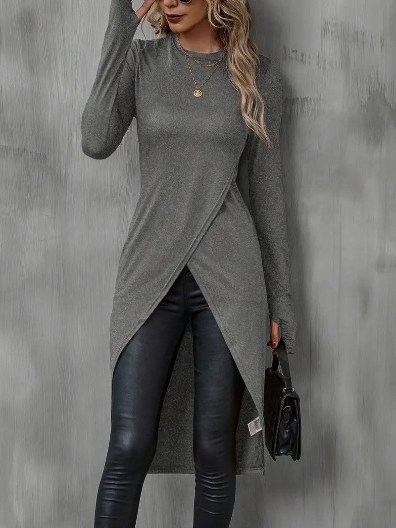 Allure Long-Sleeve Wrap Tunic