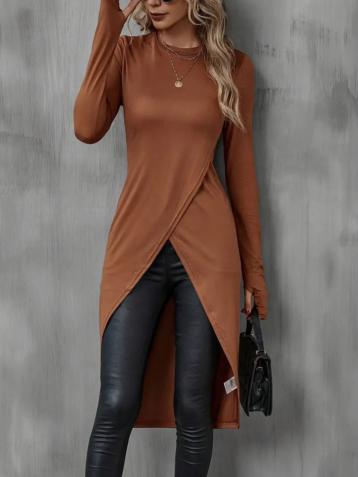 Allure Long-Sleeve Wrap Tunic