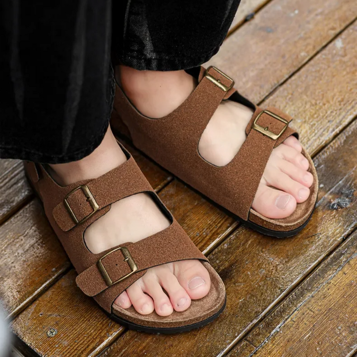 Oasis Matte-Brushed Buckle Sandal