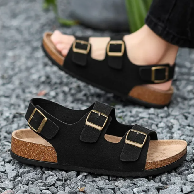 Oasis Matte-Brushed Buckle Sandal