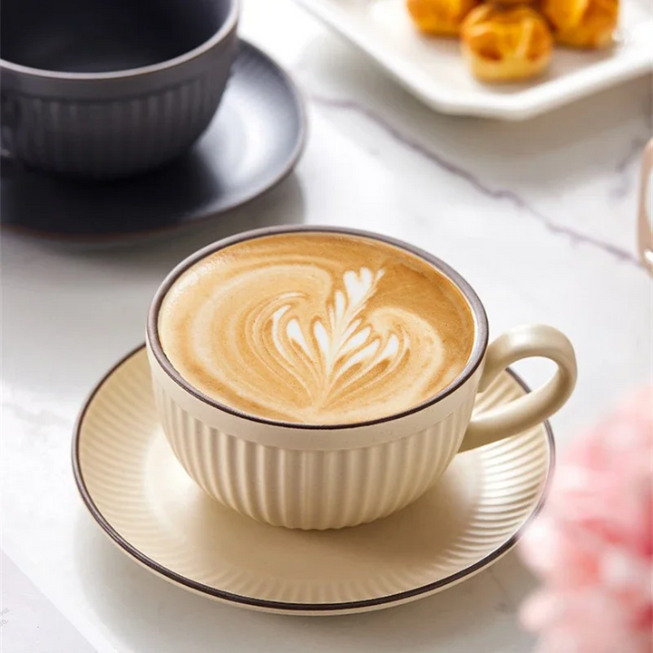 Emberware Ribbed Ceramic Mugs