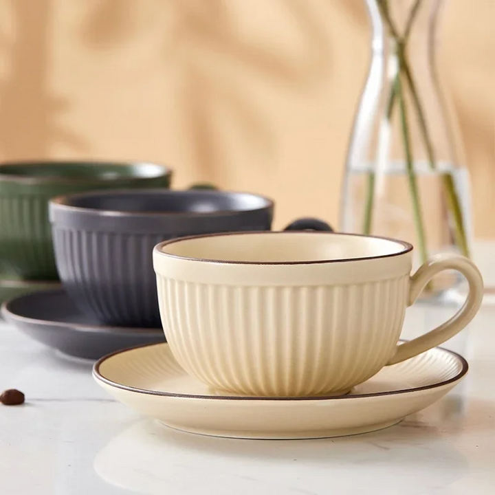 Emberware Ribbed Ceramic Mugs