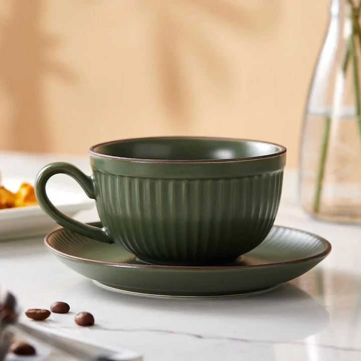 Emberware Ribbed Ceramic Mugs