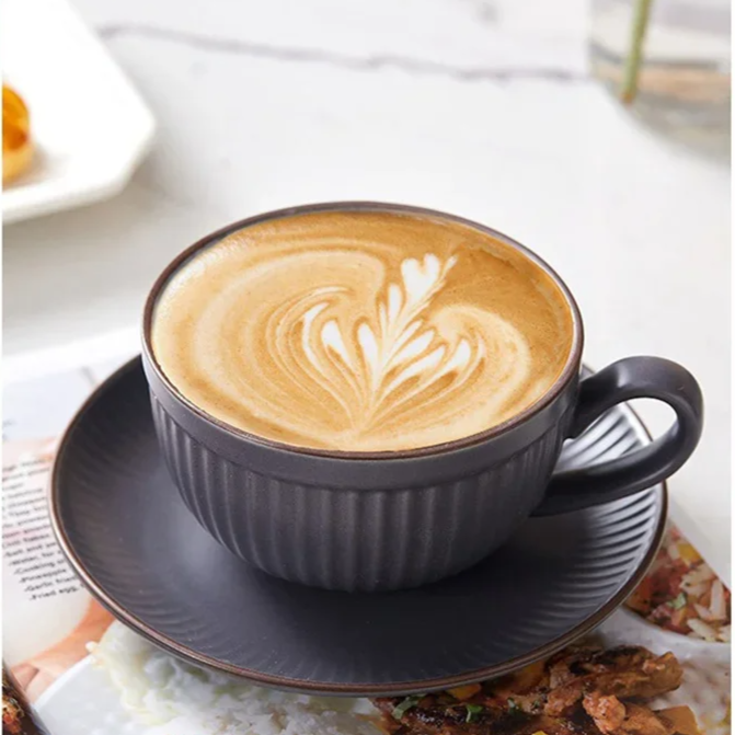 Emberware Ribbed Ceramic Mugs