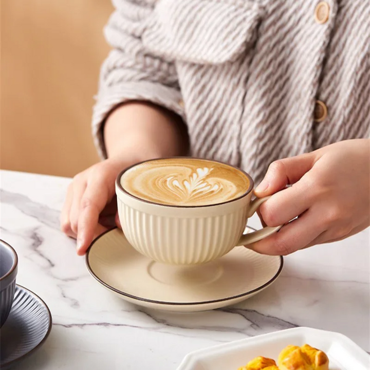 Emberware Ribbed Ceramic Mugs