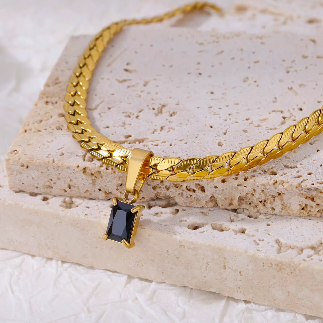 Emerald-Cut Zircon Necklace Set