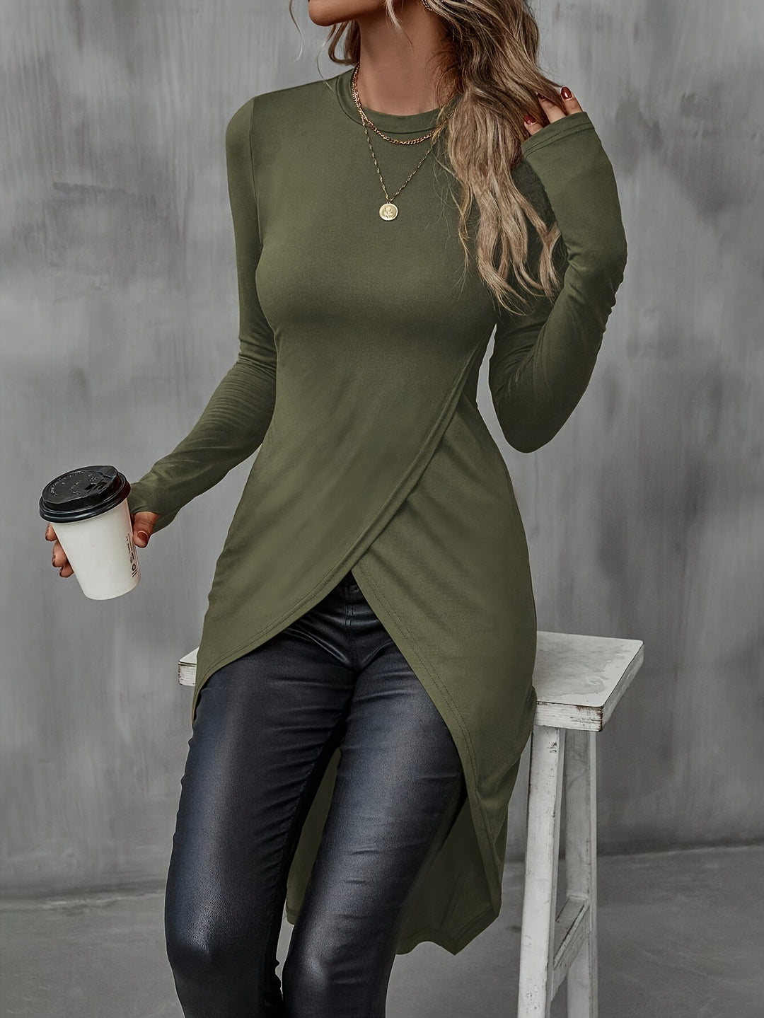 Allure Long-Sleeve Wrap Tunic