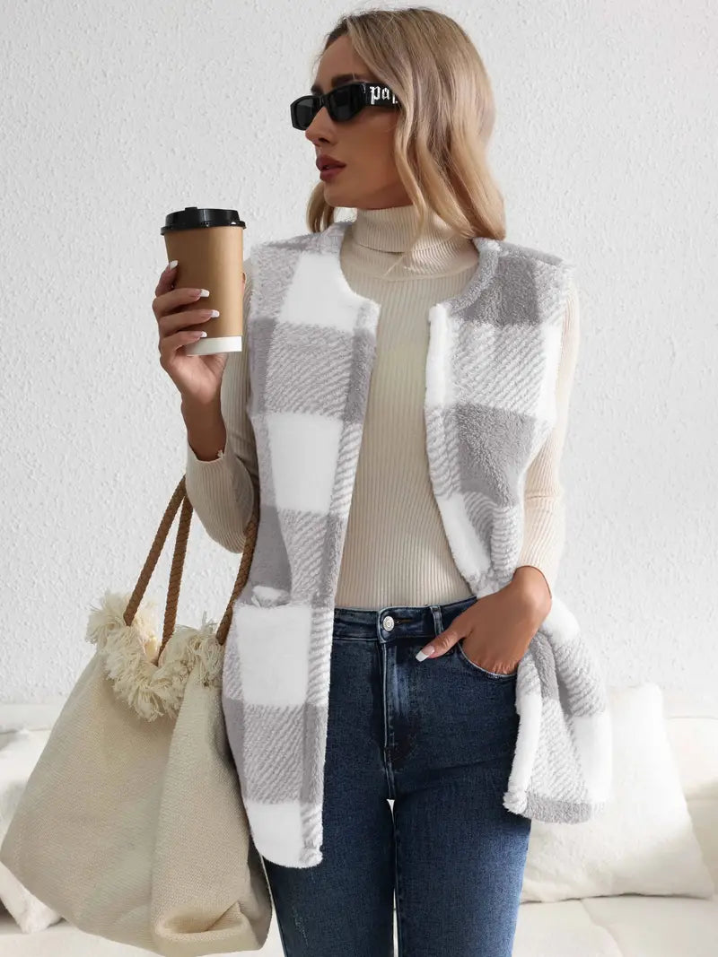 Everette Sherpa Check Vest