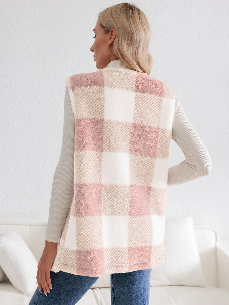Everette Sherpa Check Vest