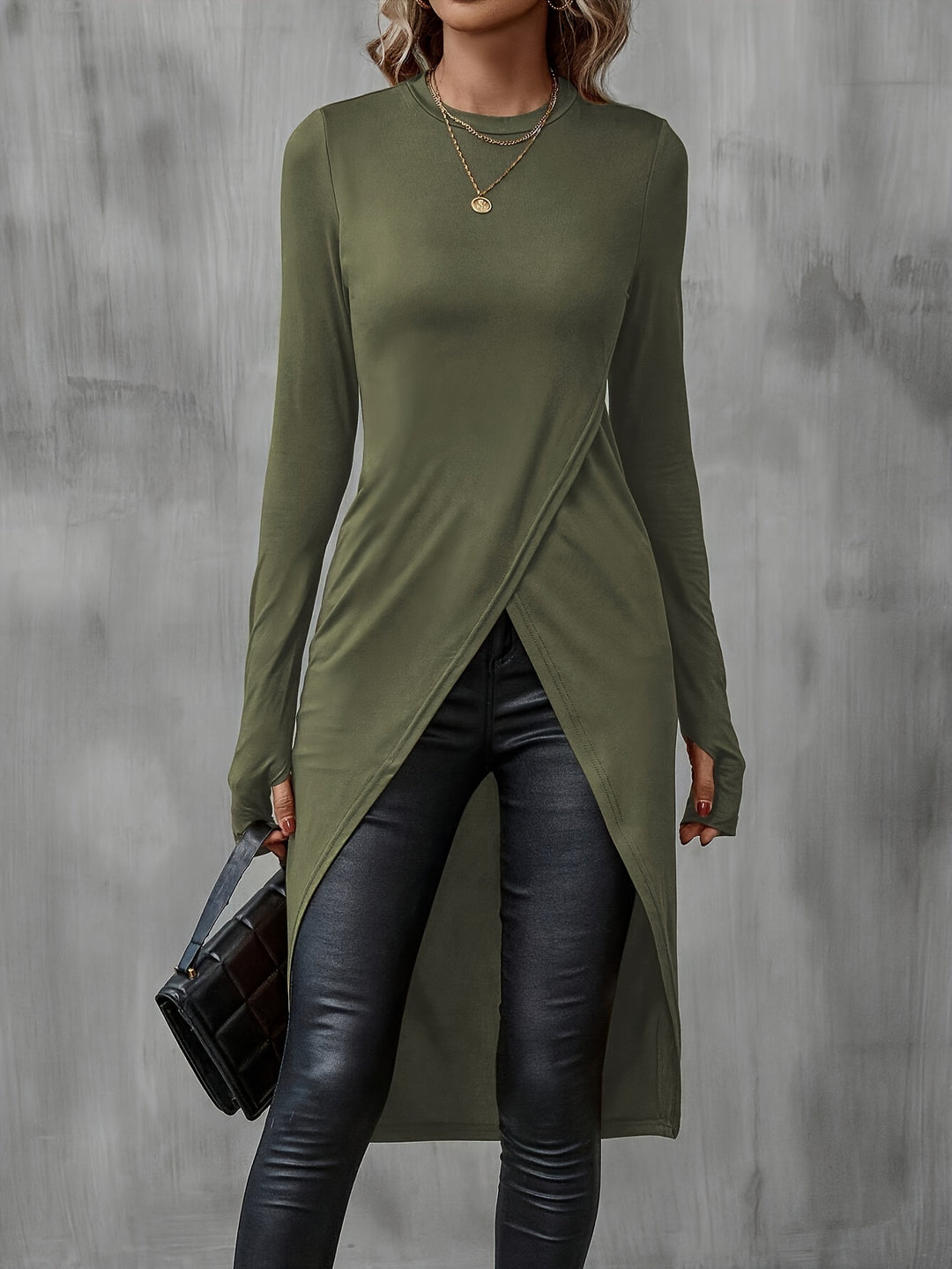 Allure Long-Sleeve Wrap Tunic