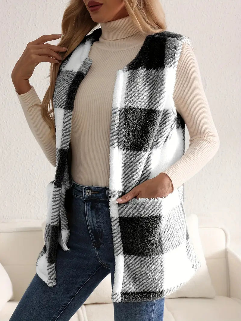 Everette Sherpa Check Vest
