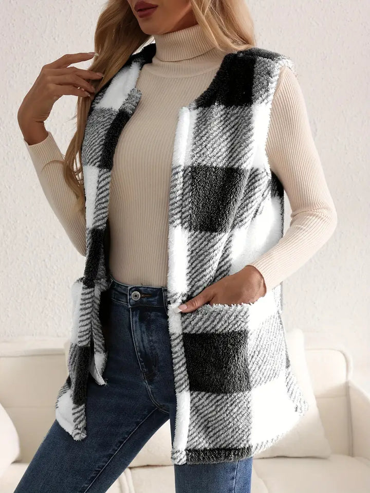 Everette Sherpa Check Vest