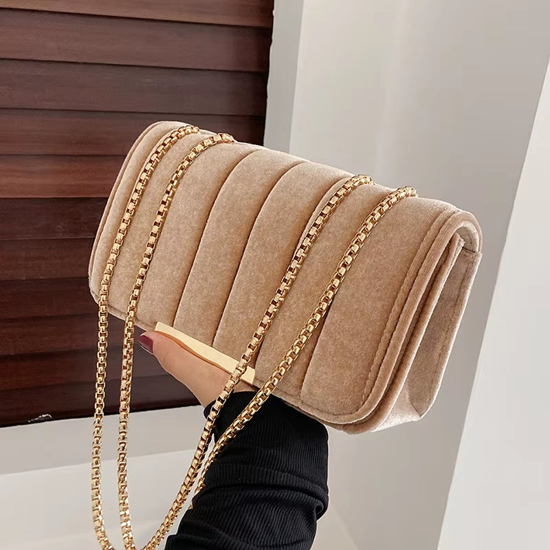 Valentina Velvet Chain Clutch