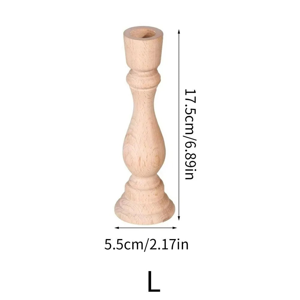 Oak & Ivory Candlestick Set