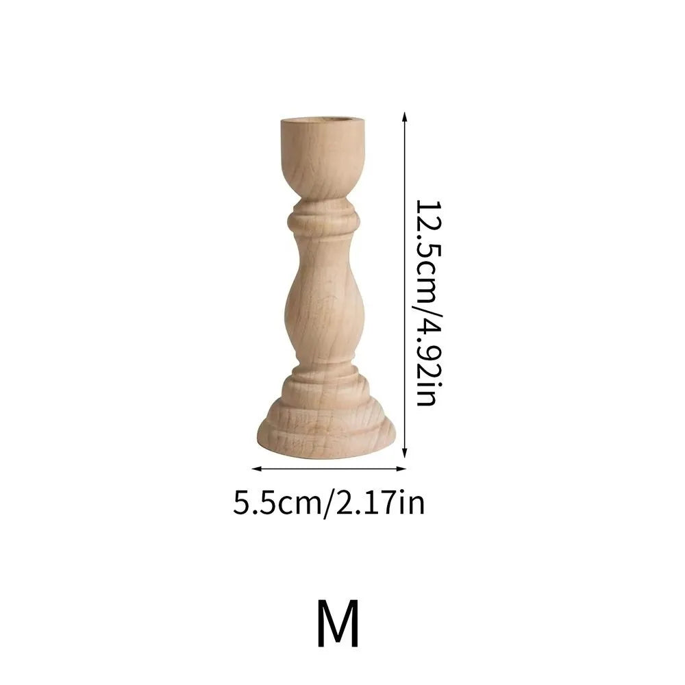 Oak & Ivory Candlestick Set