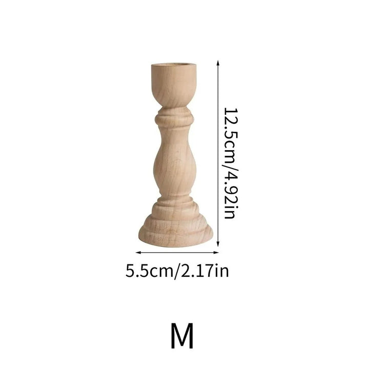 Oak & Ivory Candlestick Set