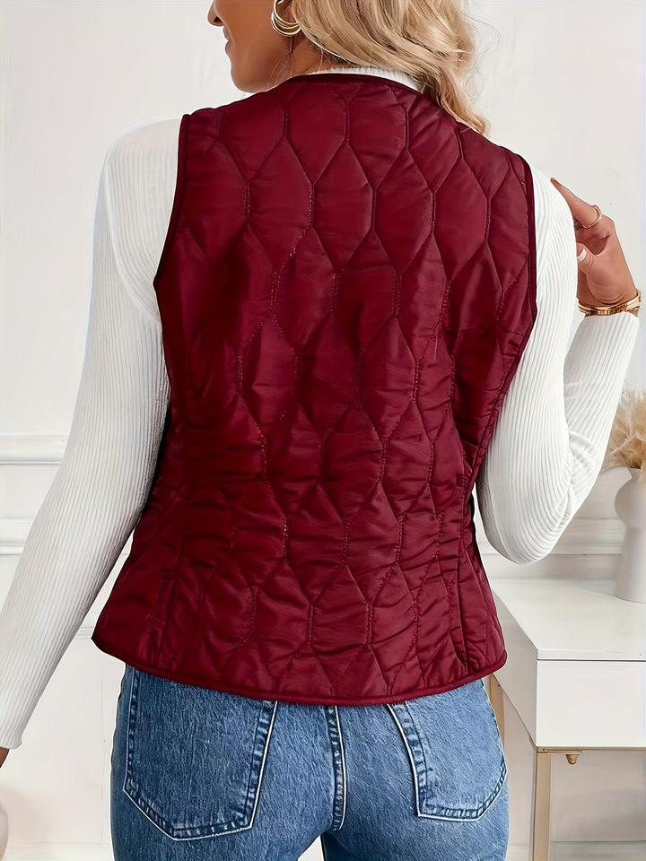 Pique Quilted Bomber Vest
