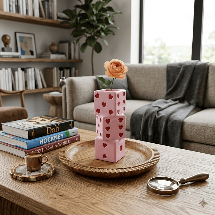 Love Dice Stacked Vase