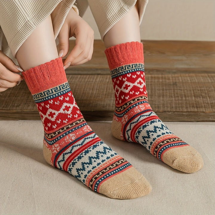 Winter Motif Knit Sock Set