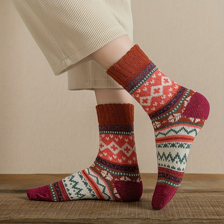 Winter Motif Knit Sock Set