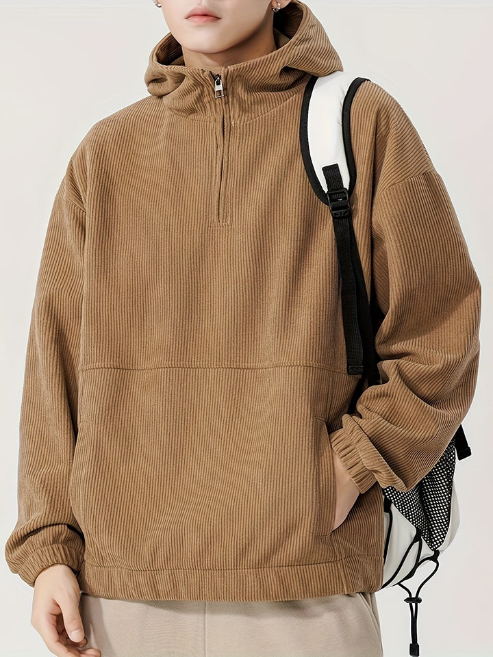 Corduroy Quarter-Zip Hoodie