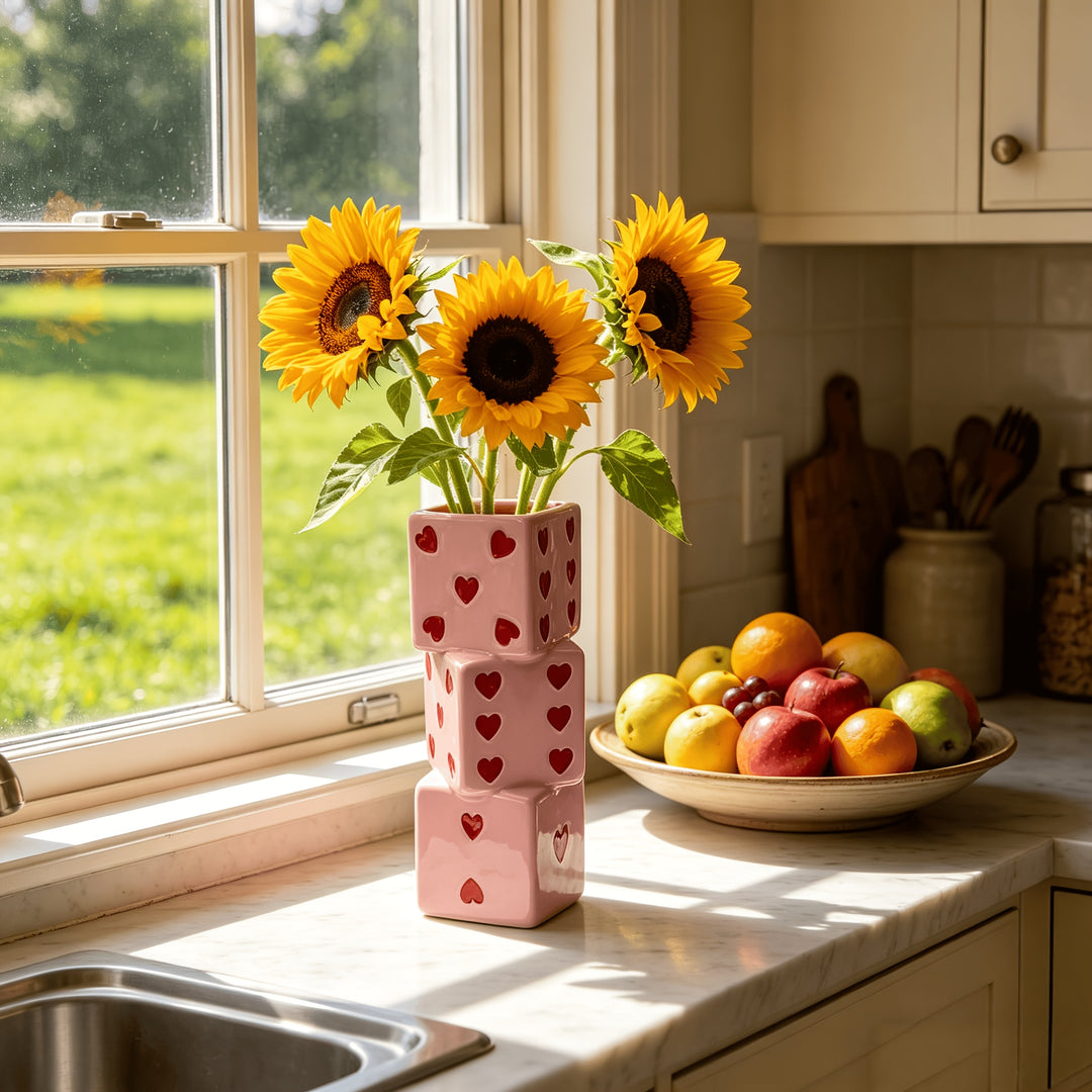 Love Dice Stacked Vase