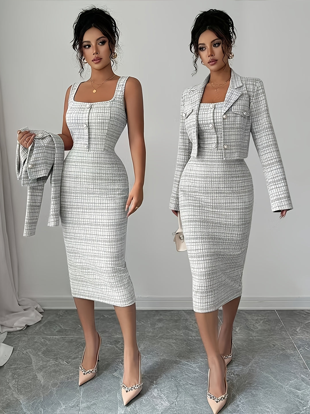 Beverly Plaid Tweed Set
