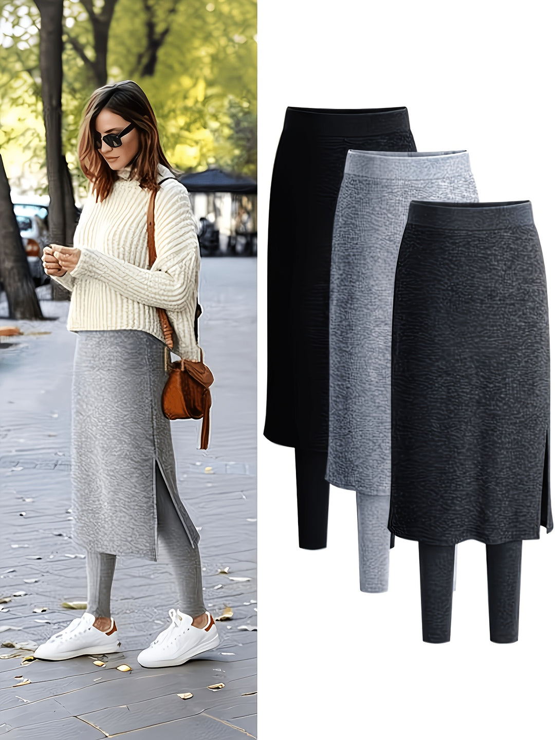 Hazel Fleece Skirt Leggings