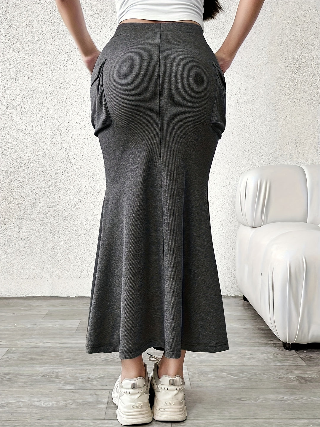 Selina Ribbed Cargo Skirt