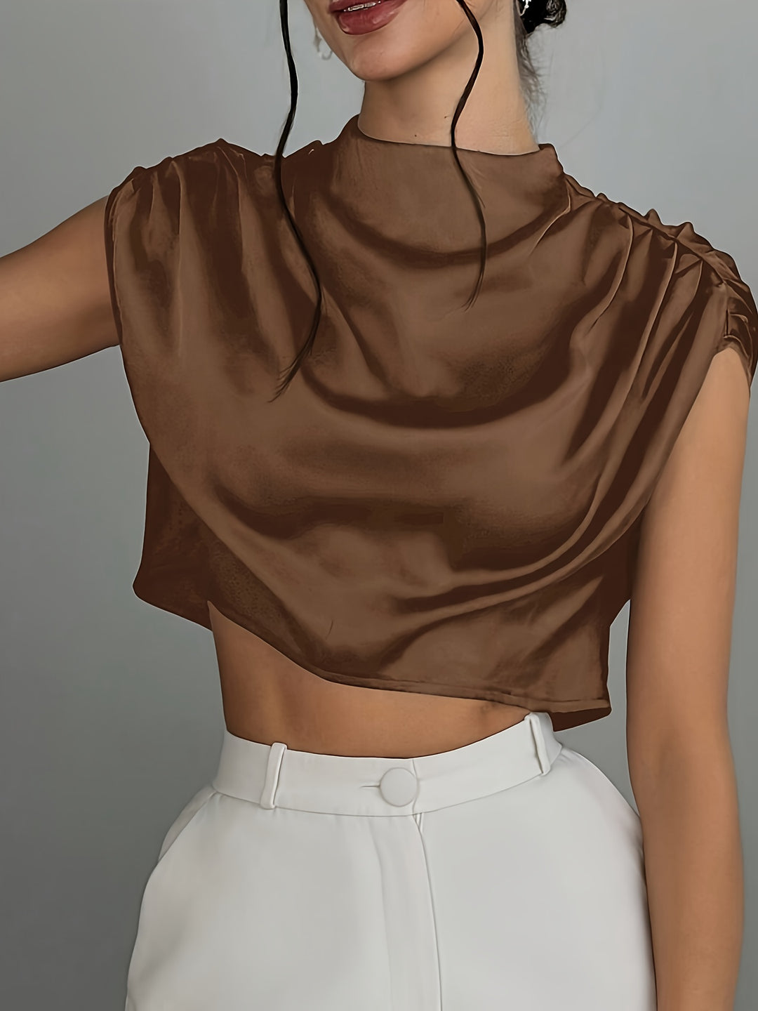 Silque Satin Drape Blouse