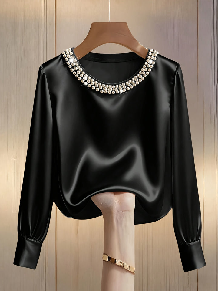 Cassia Pearl Satin Blouse