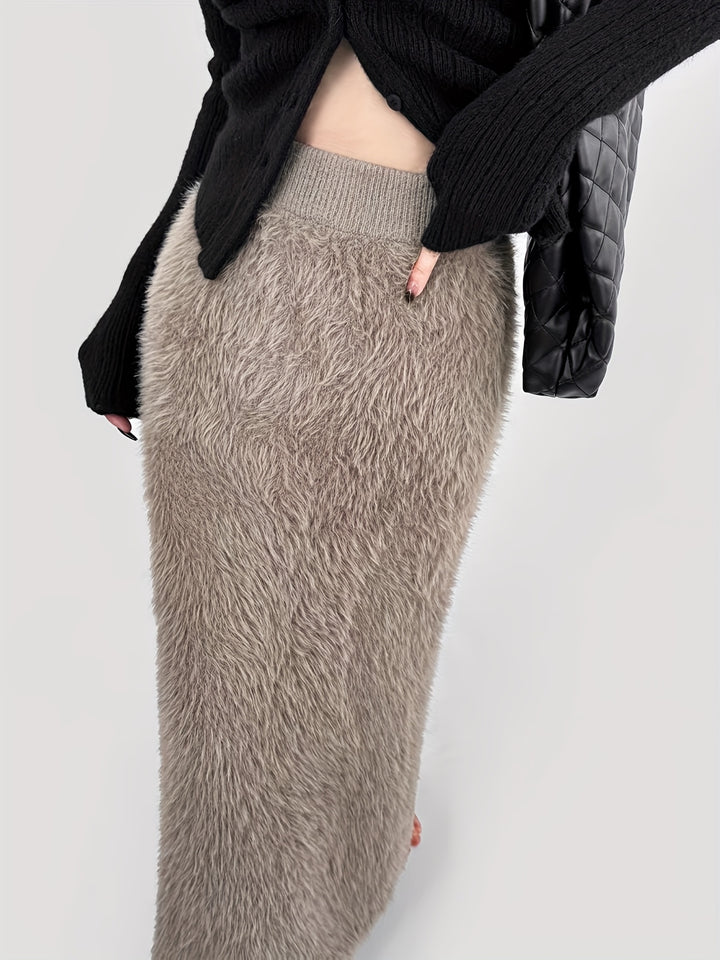 Clairmont Faux Fur Maxi Skirt