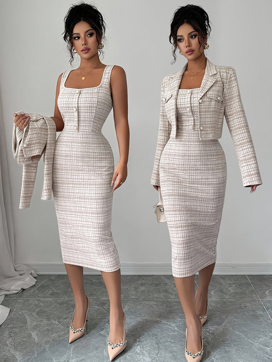 Beverly Plaid Tweed Set