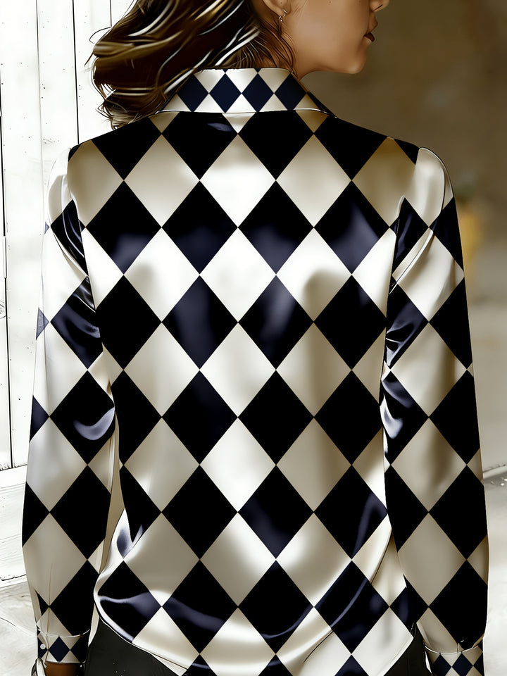 Harlequin Satin Blouse