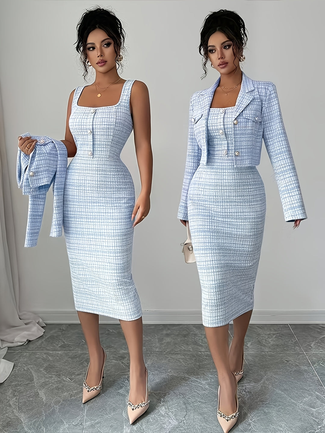 Beverly Plaid Tweed Set