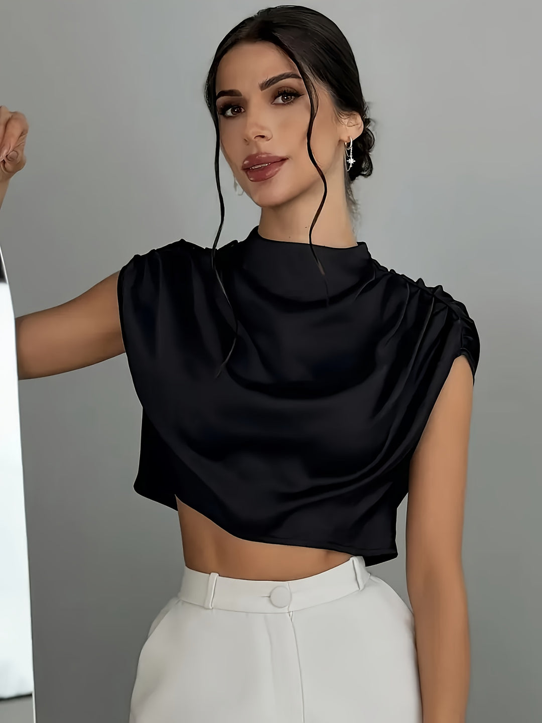 Silque Satin Drape Blouse
