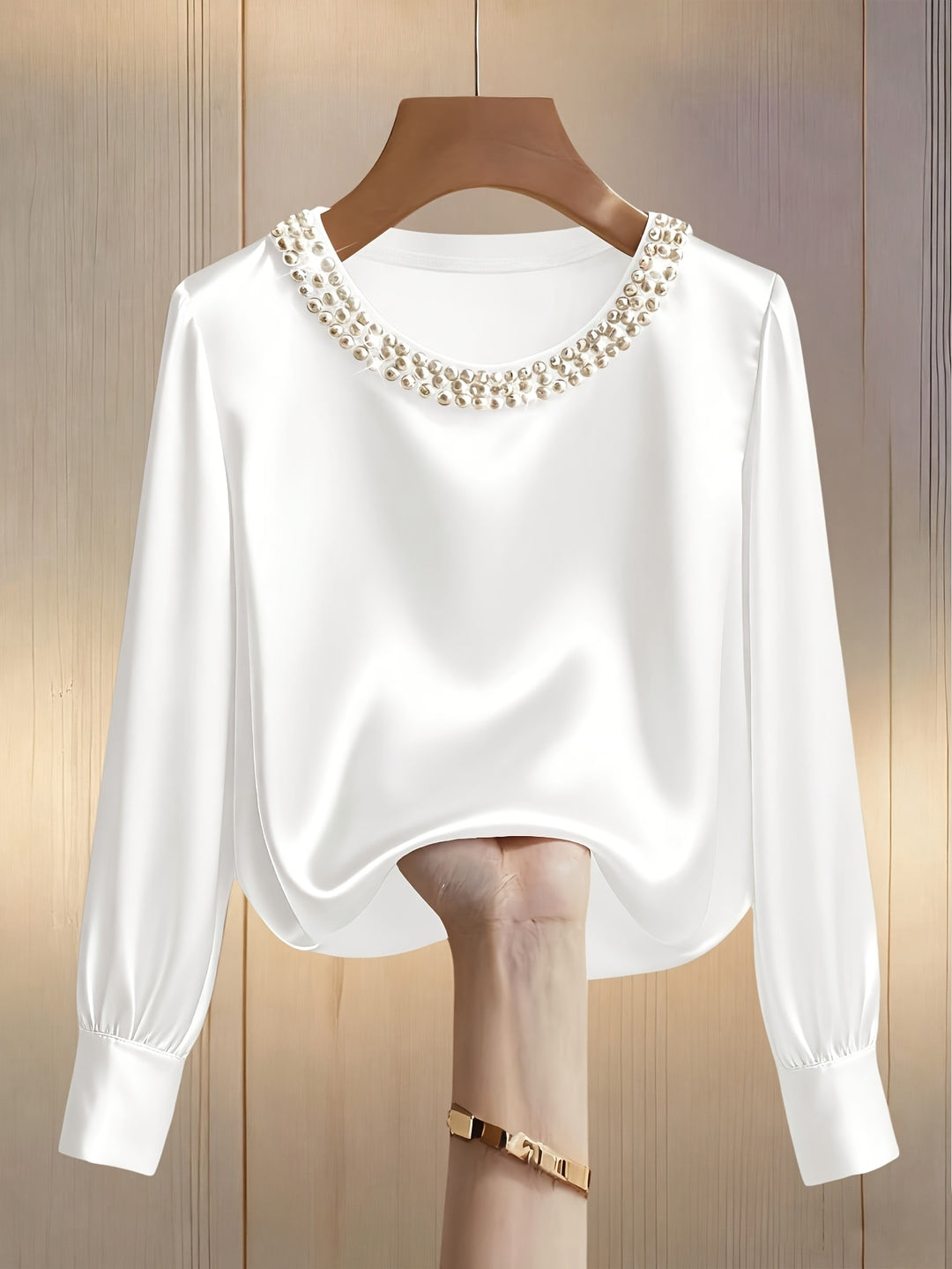 Cassia Pearl Satin Blouse