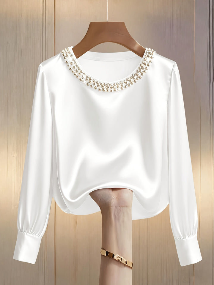 Cassia Pearl Satin Blouse