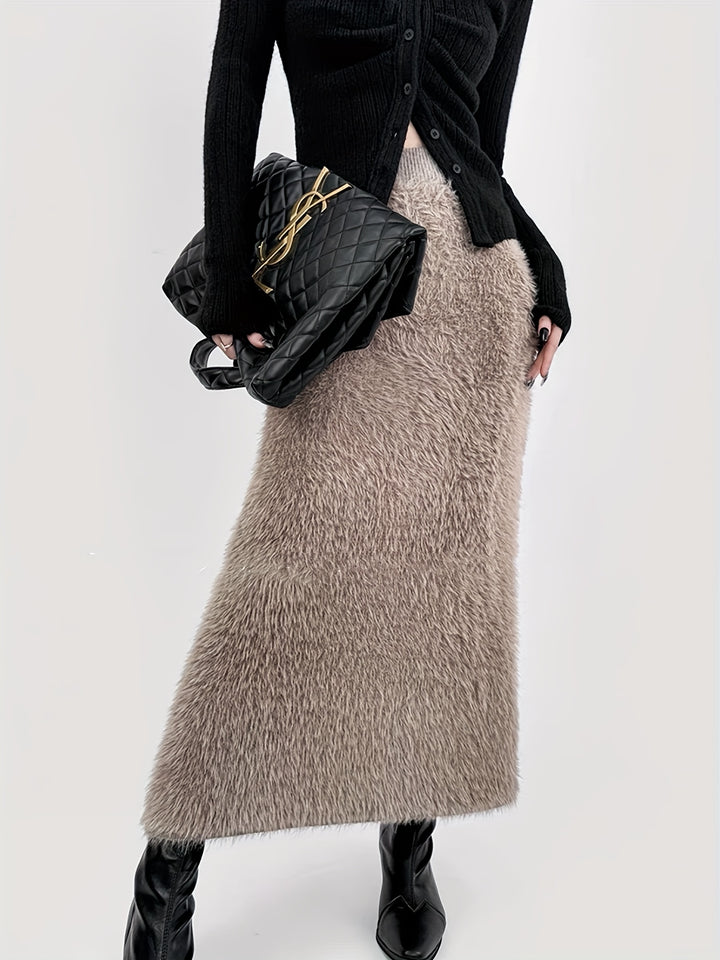 Clairmont Faux Fur Maxi Skirt