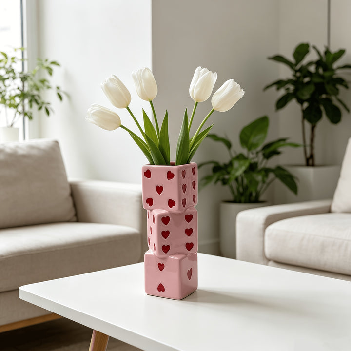 Love Dice Stacked Vase