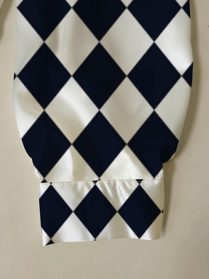 Harlequin Satin Blouse