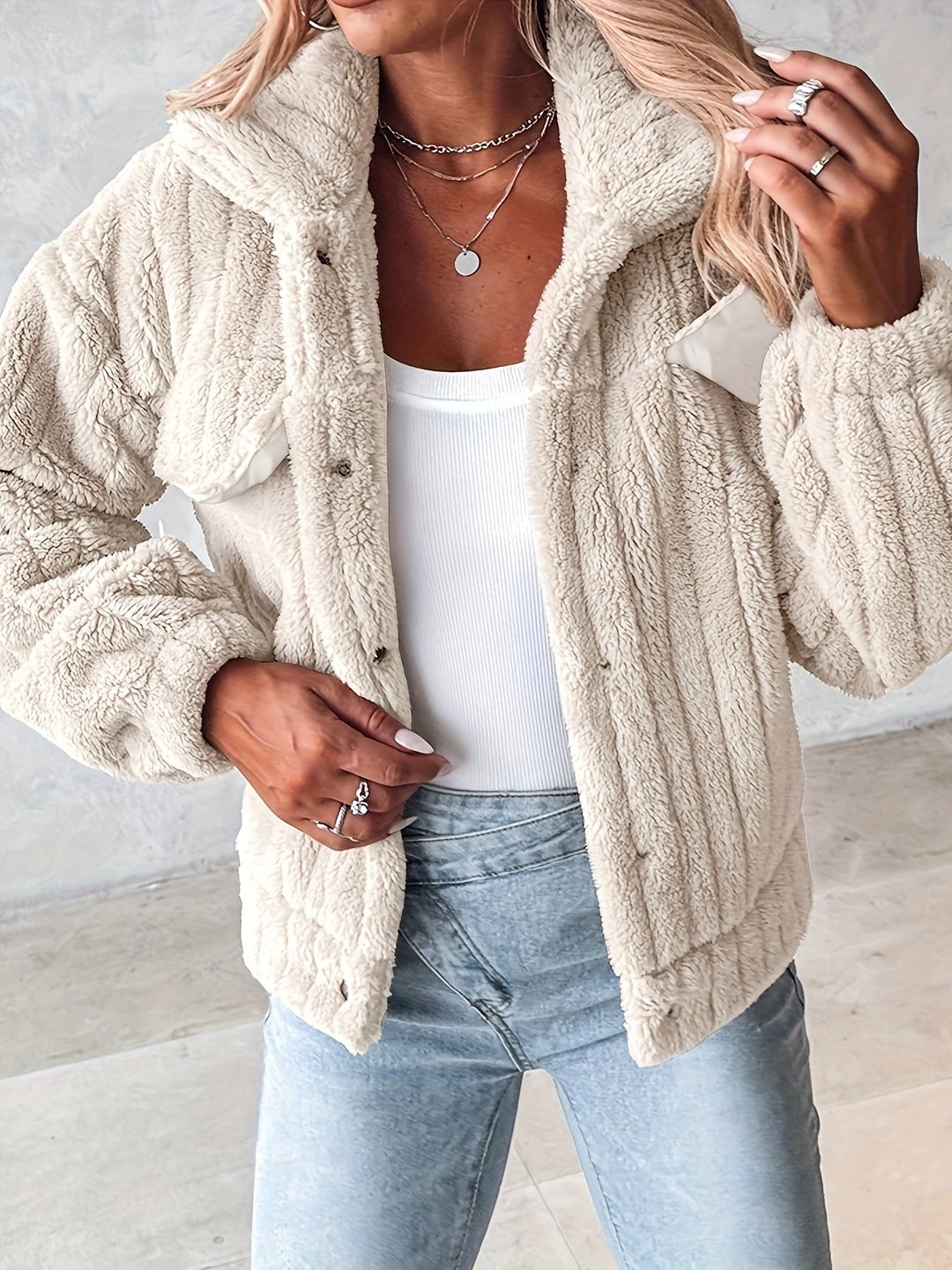 Amira Ribbed Fleece Sherpa