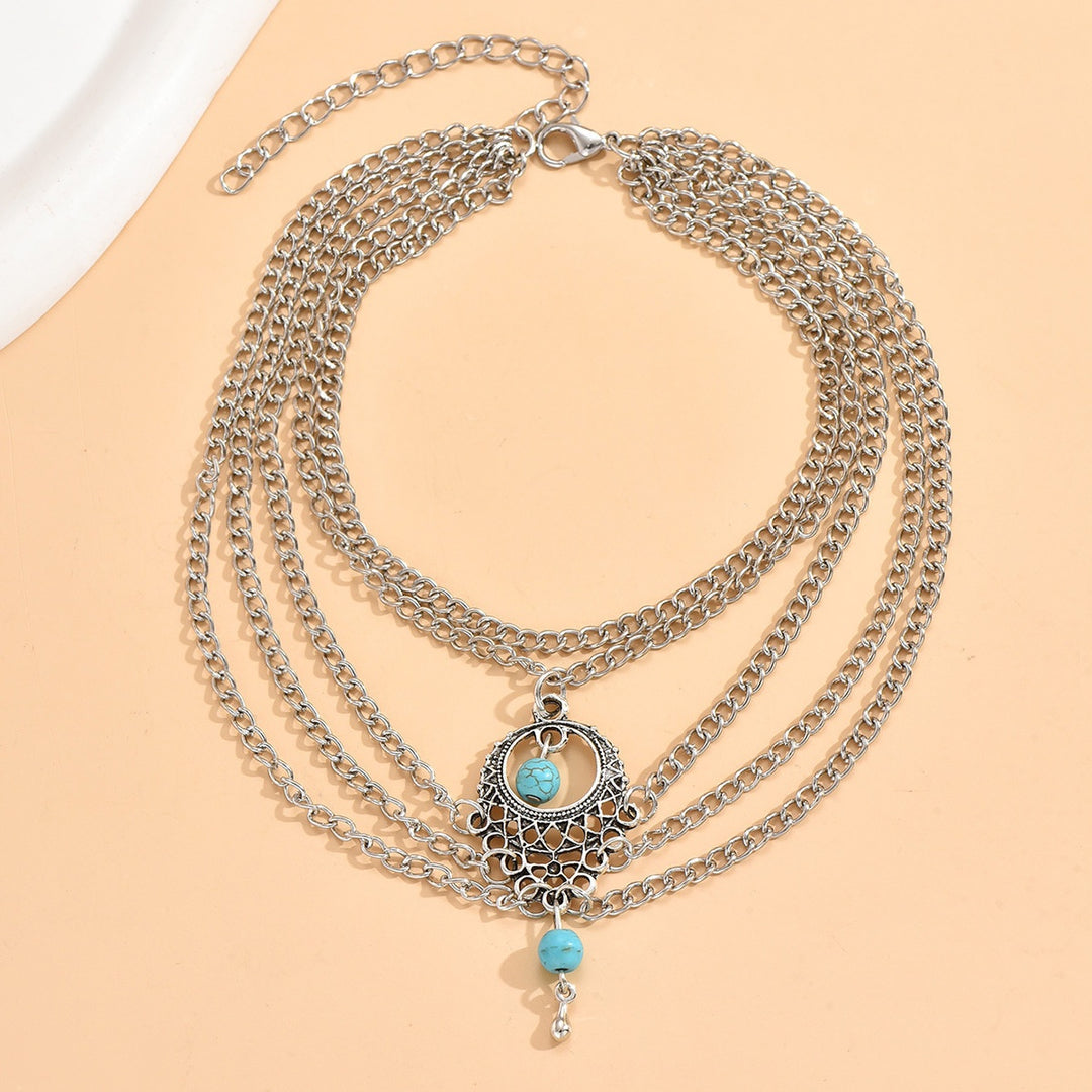 Medallion Multi-Chain Anklet