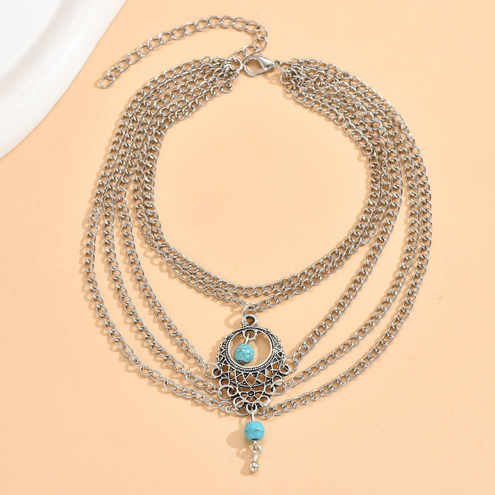 Medallion Multi-Chain Anklet