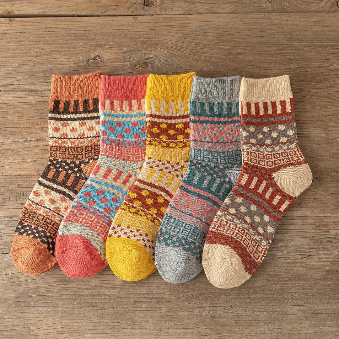Winter Motif Knit Sock Set