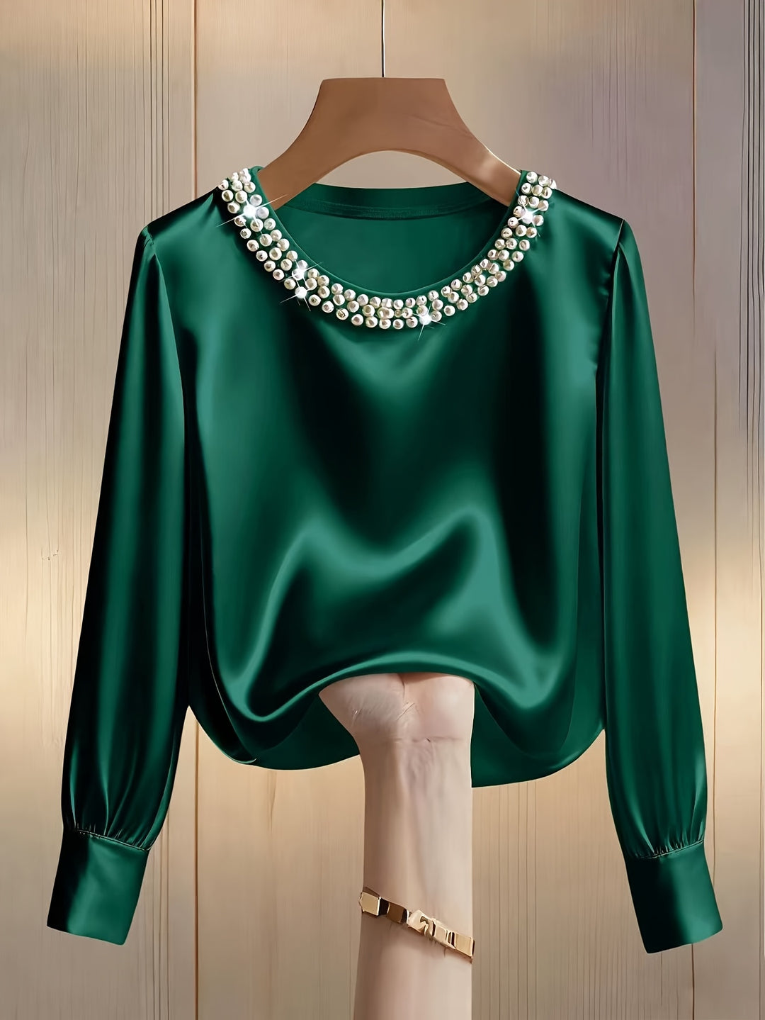 Cassia Pearl Satin Blouse