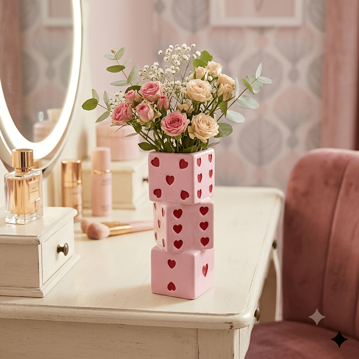 Love Dice Stacked Vase