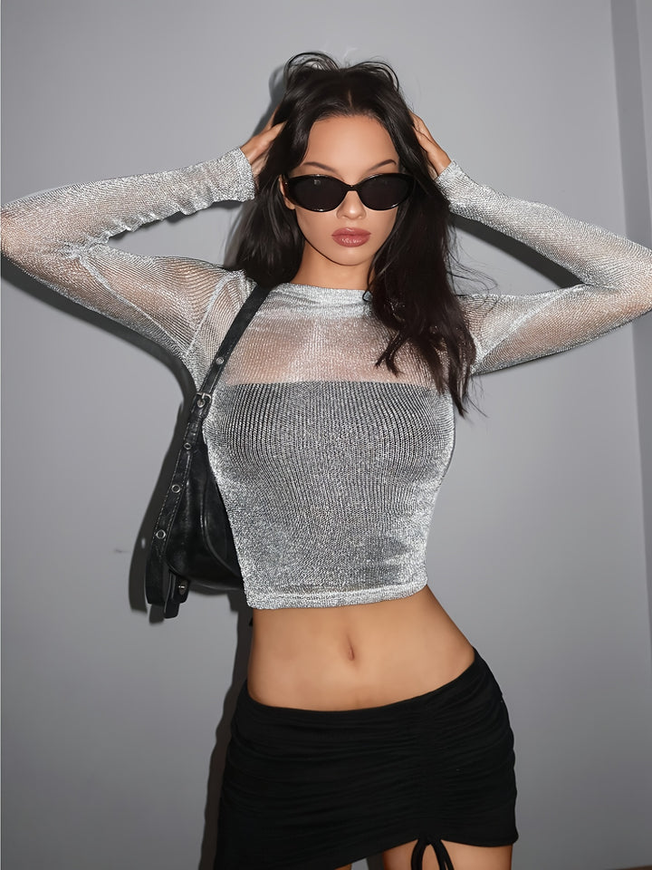 Halo Metallic Crop Top