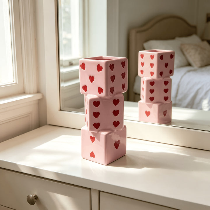 Love Dice Stacked Vase