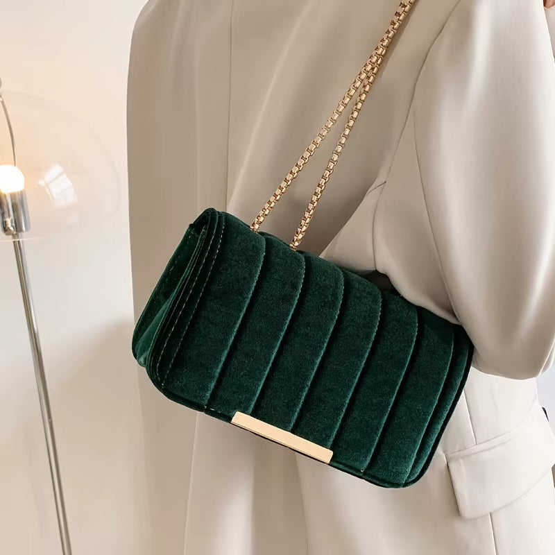 Valentina Velvet Chain Clutch